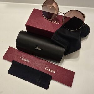 Gold & Pink Panther Cartier Glasses, CT0149S 002